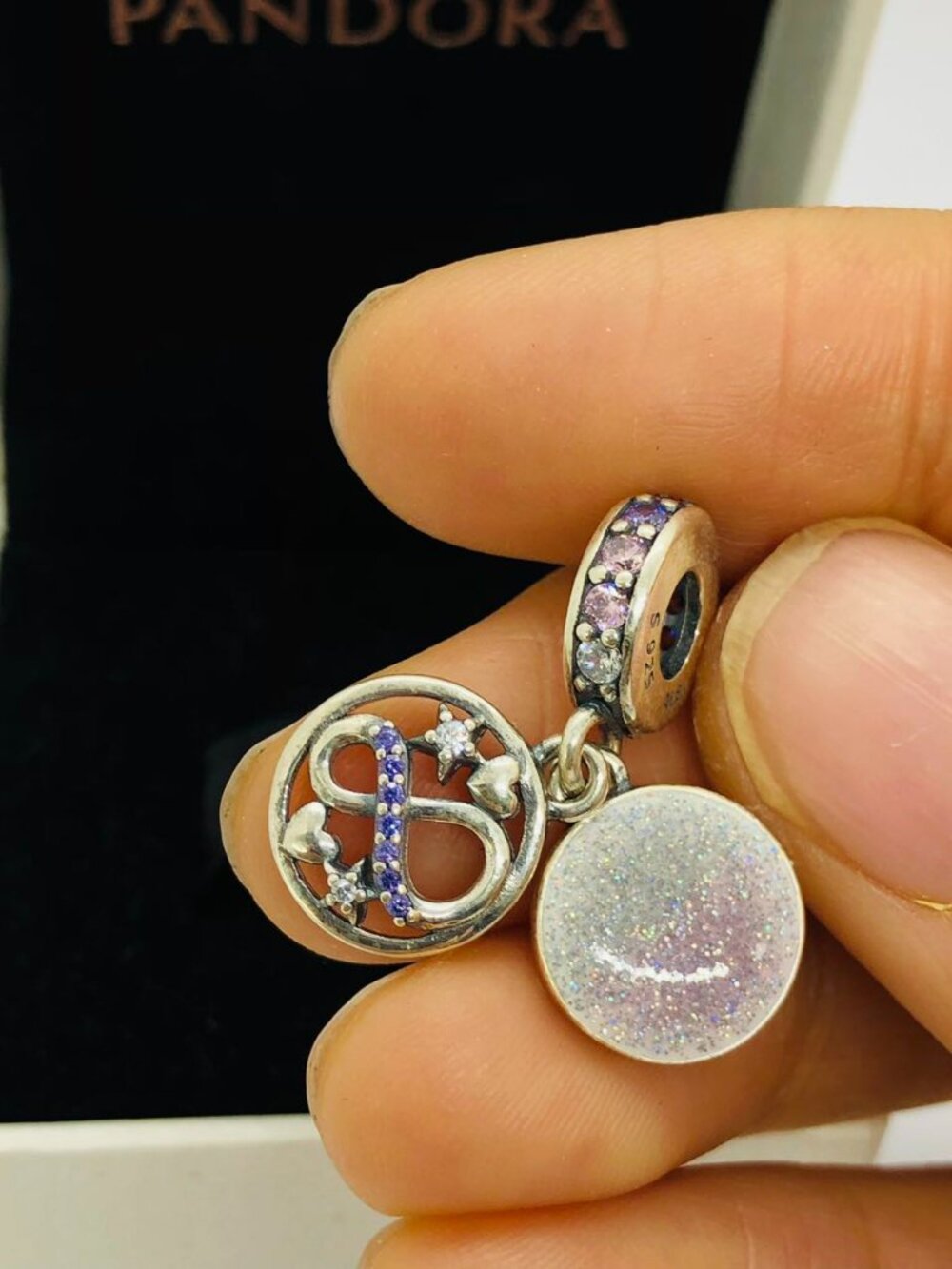 ✨🔥Pandora Glittering Infinity Hearts & Stars Dangle Charm